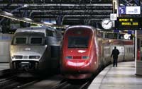 Trains in Brussels ground to a halt during the general strike(Credit: Reuters)