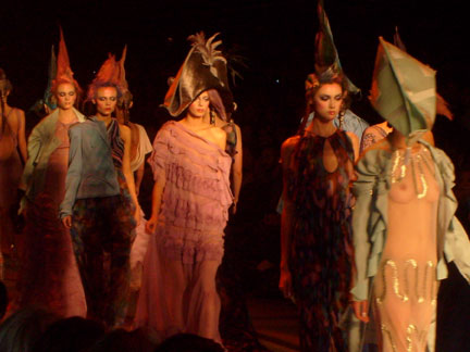 Napoleon hats and chiffon ruffles from Galliano(Photo: CJL)
