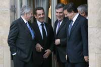 Trichet, Sarkozy, Brown and Barroso(Credit: Reuters)