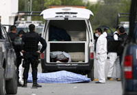 The casualty of a drug-related shootout in Mexico on September 28.(Credit: Reuters)