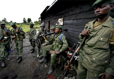 Government soldiers near Kiwanja, in the eastern DRC.(Photo: Reuters)