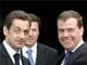 Sarkozy (L) and Medvedev at the start of the EU-Russia summit in Nice(Photo: Reuters)