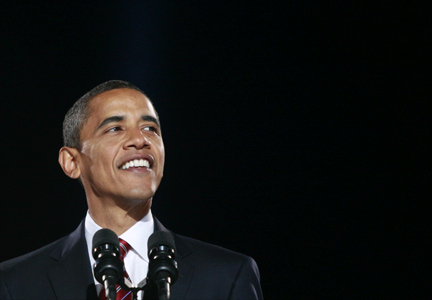 Barack Obama makes his acceptance speech.(Photo: Reuters)
