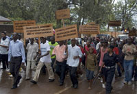 Protesters in Kigali on 10 November.(Photo: AFP)