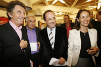(left to right) Jack Lang, Dominique Strauss-Kahn, François Hollande and Ségolène Royal. (Photo : AFP)