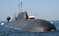 A Russian Akula-class submarine, seen during manoeuvres in July 2008.(Photo: Reuters)