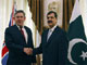 Pakistani Prime Minister Yousuf Raza Gilani (R) shake hands with Britain's Prime Minister Gordon Brown in Islamabad on Sunday(Photo: Reuters)