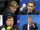 EU leaders at the end of the Brussels summit on Thursday - Angela Merkel, Nicolas Sarkozy, Brian Cowen & Gordon Brown.(Photo: Reuters)