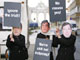 People wearing masks depicting France's President Nicolas Sarkozy (L), Britain's Prime Minister Gordon Brown (C) and his Irish counterpart Brian Cowen (R), take part in a protest against European Union leaders' plans to look for a fresh vote by the Irish on the Lisbon treaty(Photo: Reuters)