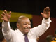 Lekota waves to delegates at the conference(Credit: Reuters)