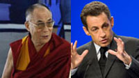 The Dalai Lama (l) and Sarkozy(Photo : AFP/Reuters)