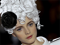 A model wearing a piece from the new Karl Lagerfeld collection at Fashion Week.(Photo: Reuters)