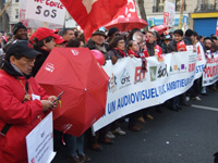 RFI employees on the Paris demo(Photo: Tony Cross)