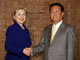 Hillary Clinton shakes hands with Japan's opposition leader Ichiro Ozawa in Tokyo on Tuesday(Photo: Reuters)