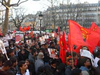 Sri Lankan Tamils living in Paris call for peace in Sri Lanka on 28th February 2009photo: Association Human-ISEE