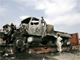 A burnt NATO supply truck outside of Peshawar (Photo: Reuters)