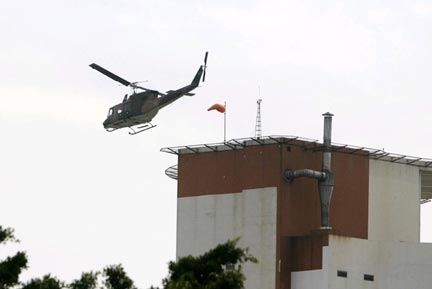 A military helicopter takes off from the Asean summit venue in Pattaya(Photo: Reuters)