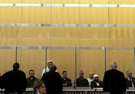 The defendants appear in the high-security court in Dusseldorf(Photo: Reuters)