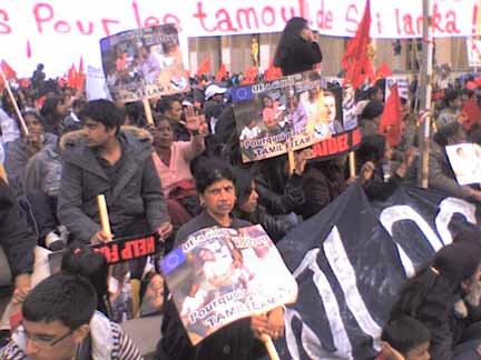 Tamils demonstrate at Paris's Place du Trocadéro in April(Photo: Tony Cross)