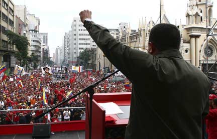 Venezuelan President Hugo Chavez during a May Day celebration in Caracas M(Photo: Reuters/Miraflores Palace handout)
