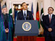 US President Barack Obama, Afghan President Hamid Karzai (L) and Pakistani President Asif Ali Zardari (R), 6 May 2009. (Photo: Reuters)