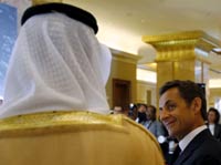 Nicolas Sarkozy meets UAE's Crown Prince Mohammed bin Zayi in Abu Dhabi(Credit: Reuters)