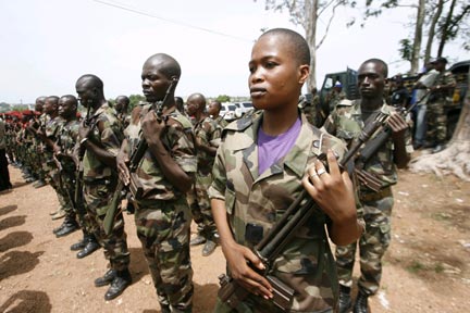 Fomer rebels in Bouake in May 2009 handed over power to local officials, restoring government authority.(Photo: Reuters/Luc Gnago)