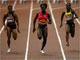Kerron Stewart (C) races Chandra Sturrup of the Bahamas (L) and Kelly-Ann Baptiste of Trinidad and Tobago (L) in Saint-Denis near Paris, 17 July 2009(Photo: Reuters)