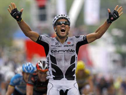 Thor Hushovd wins stage 6 of the 2009 Tour de France(Photo: Reuters) 