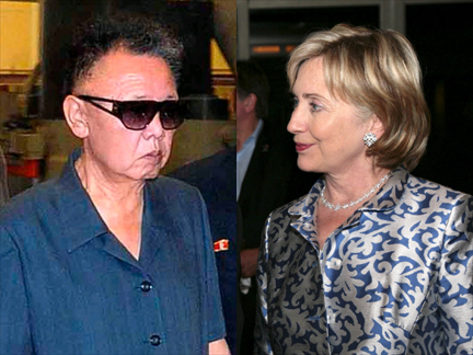 Kim Jong-Il in Pyongyang on 14 July (L) and US Secretary of State Hillary Clinton in Phuket on 22 July (R)(Photo: Reuters)