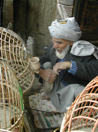 A trader on Kabul's bird market(Photo: Tony Cross)
