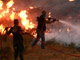 Battling flames in Palini, a suburb of Athens, 23 August 2009(Photo: John Kolesidis/Reuters)