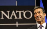 Former Danish Prime Minister Anders Fogh Rasmussen at the alliance headquarters in Brussels, 3 August 200. (Photo: Reuters/Yves Herman) 