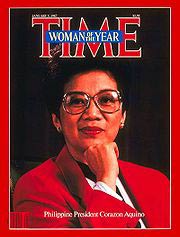 Time magazine made Aquino its Womn of the Year in 1986(Credit: Times)