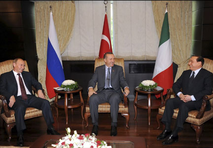 The Turkish, Russian and Italian Prime Ministers discuss energy in Ankara on Thursday(Photo: Reuters)