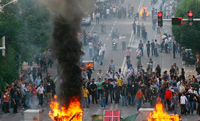 Protestors gather during a march on a street in Tehran in this picture uploaded on Twitter on June 20, 2009. De( Photo: Reuters )