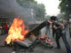 Supporters of Mousavi set fire during post-election unrest. (Photo: Reuters)