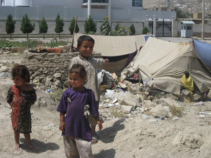 Children at the encampment(Photo: Tony Cross)