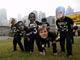 Demonstrators wearing masks of leaders play a mock football game urging world leaders to tackle global poverty(Credit: Reuters)