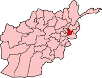 Laghman marked in red on the map of Afghanistan(Credit: Wikipedia)