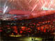 Putting on a show - fireworks in the TV coverage of the Beijing Olympics were not fromthe ceremony which was disrupted by bad weather(Photo: Reuters) 