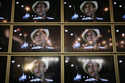 TV screens show Roman Polanski in one of his films at the Corso cinema during the FIFth Zurich Film Festival in Zurich(Photo: Reuters)