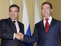 Russian President Dmitry Medvedev and French Prime Minister Francois Fillon in Yaroslavl on 14 September(Photo: Reuters)