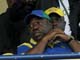 Gabon's newly elected President Ali Bongo (R) listens to Gabon Prime Minister Paul Boyoghe Mba (L) during the Cameroon - Gabon football match(Credit: AFP)