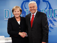 Angela Merkel (g) and Frank-Walter Steinmeier in Berlin, 13 September 2009.(Photo: Reuters)