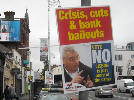 A Socialist Party poster opposing the treaty in Dublin(Photo: Daniel Finnan)