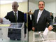 George Papandreou (L) and Costas Karamanlis (R) cast their ballots, 4 October 2009(Photos: Reuters / Layout: RFI)