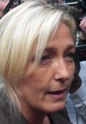 Marine le Pen at a Front National demonstration on Thursday(Photo: Jan van der Made)