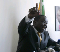 Morgan Tsvangirai announces his boycott of the power-sharing government earlier this month(Photo: Reuters)