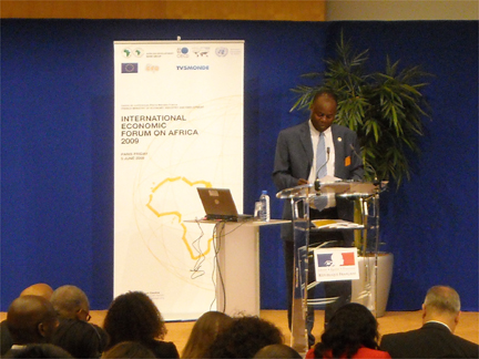 Louis Kasekende Chief Economist at the African Development Bank speaking to the International Economic Forum on Africa(Photo: Daniel Finnan)